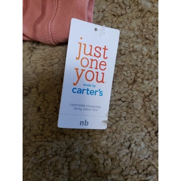 Just One You by Carter's Orange Striped Hoodie Size: NB. NWT - Picture 4 of 5